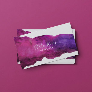 Abstracte Magenta-Waterverf Visitekaartje