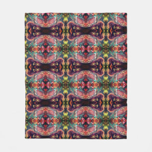 Abstracte magische bloemen roze goud fleece deken