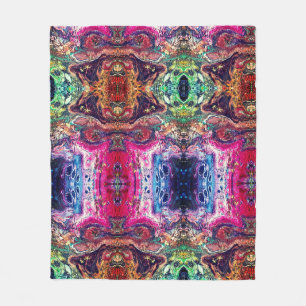 Abstracte magische bloemen roze goud sinaasappel b fleece deken