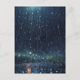 Abstracte magische regen, universum, sterren briefkaart