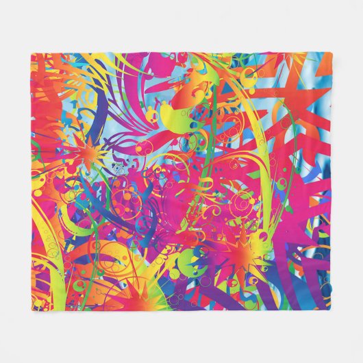 Abstracte magische tuinbouillon fleece deken (Voorkant (Horizontaal))