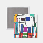 abstracte magneet "Stadskaart" (Voorkant / Achterkant)