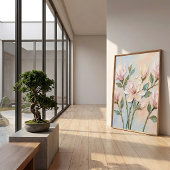 Abstracte Magnolia Bloemstukken Muur Kunst Canvas Poster