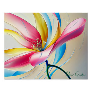 Abstracte Magnolia Waterverf Bloem Perfect Poster