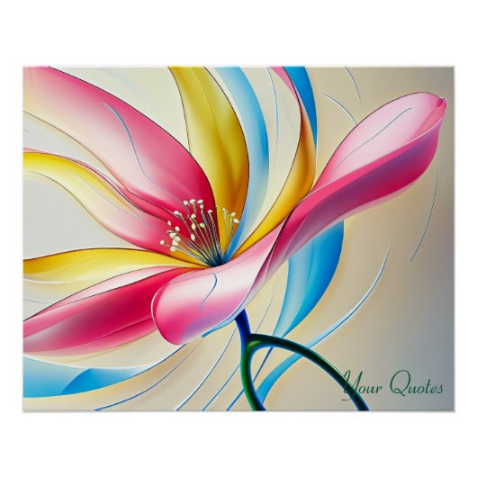 Abstracte Magnolia Waterverf Bloem Perfect Poster (Voorkant)