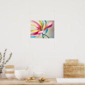 Abstracte Magnolia Waterverf Bloem Poster (Keuken)