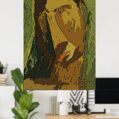 Abstracte man, voeg tekst toe poster (Thuiskantoor)