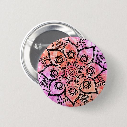 Abstracte Mandala Button (Voorkant /achterkant)
