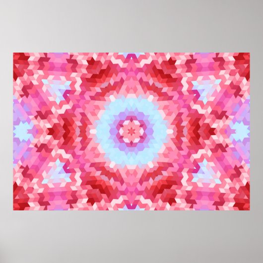 Abstracte mandala caleidoscoop ronde cirkel vormen poster (Voorkant)