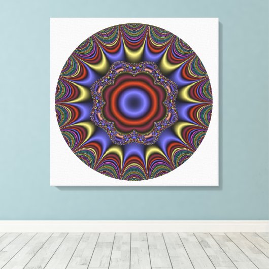 Abstracte Mandala Canvas Afdruk (Insitu (Houten vloer))