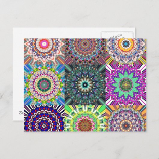 Abstracte Mandala Collage Briefkaart (Voorkant / Achterkant)