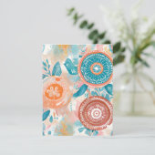 Abstracte Mandala Flowers Feestdagenkaart (Staand voorkant)