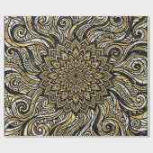 Abstracte Mandala Gouden Cirkel Inpakpapier (Vlak)