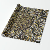 Abstracte Mandala Gouden Cirkel Inpakpapier (Uitgerold)