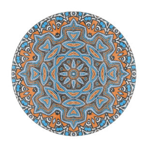 Abstracte mandala om naadloze patroonkaleidosco snijplank