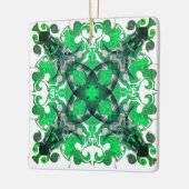 Abstracte mandala, psychedelische vlinderzwijn keramisch ornament (Links)