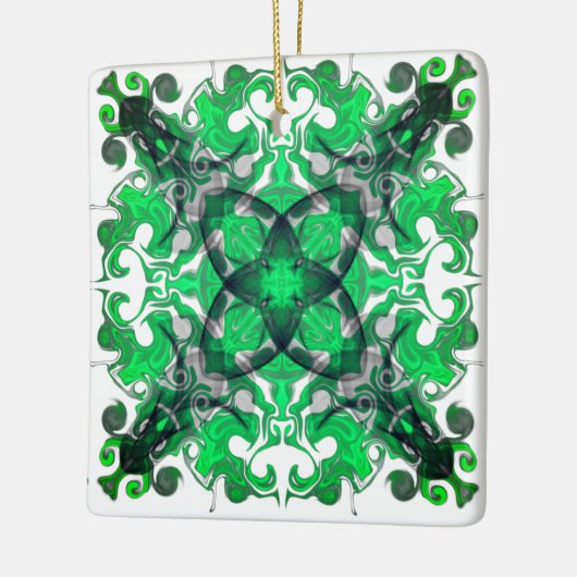 Abstracte mandala, psychedelische vlinderzwijn keramisch ornament (Links)