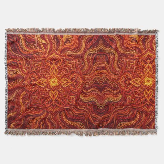 Abstracte Mandala Rode Draad Dekens Deken (Voorkant)