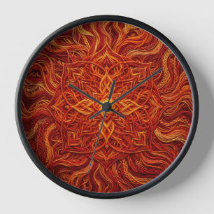 Abstracte Mandala Rode Draad Kunst Klokken