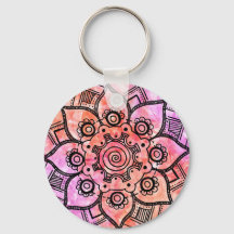 Abstracte Mandala Sleutelhanger