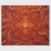 Abstracte Mandala Vuurrode Draad Inpakpapier (Vlak)