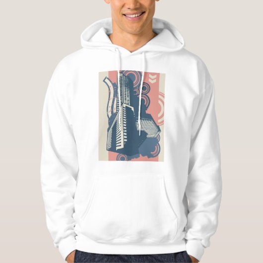 Abstracte Mannen stad Hoodie (Voorkant)