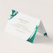 Abstracte maragdgroene penseelstreken visitekaartje (Achterkant)