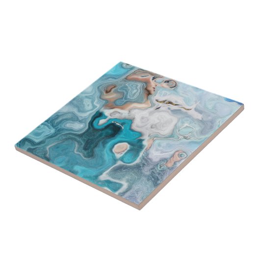 Abstracte marbel ombre tegeltje (Zijkant)