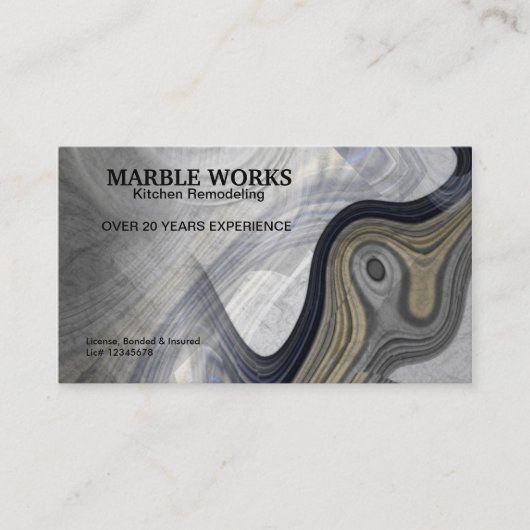 Abstracte Marble Kitchen Remodeling Service Visitekaartje (Voorkant)