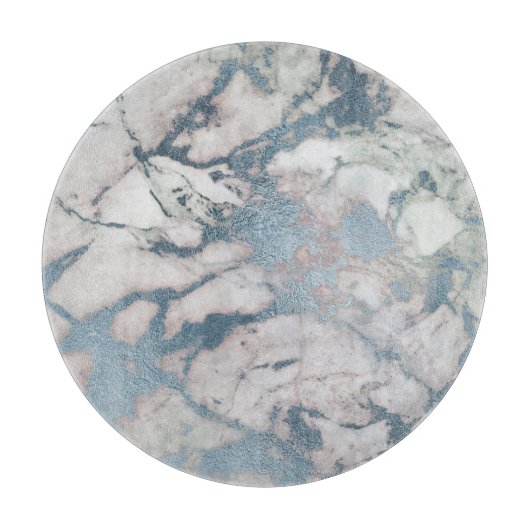 ABSTRACTE MARBLE OCEAN BLUE TRAY CUTTING BOARD SNIJPLANK (Voorkant)