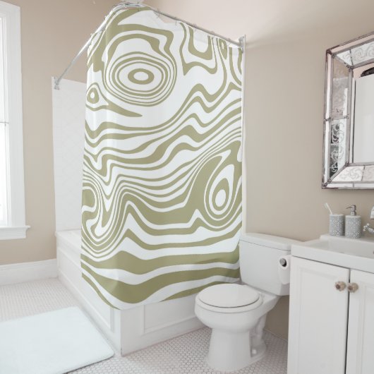 Abstracte Marble Waves artwork | Douchegordijn (In situ)