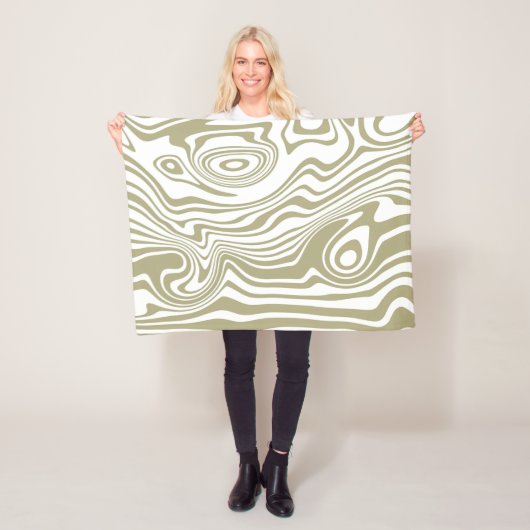 Abstracte Marble Waves artwork | Fleece Deken (In situ)