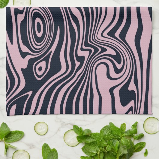 Abstracte Marble Waves artwork | keukenhanddoek (Gevouwen)