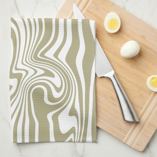 Abstracte Marble Waves artwork | keukenhanddoek (Quarter Fold)