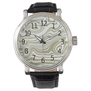 Abstracte Marble Waves artwork   Mannen Watch Horloge