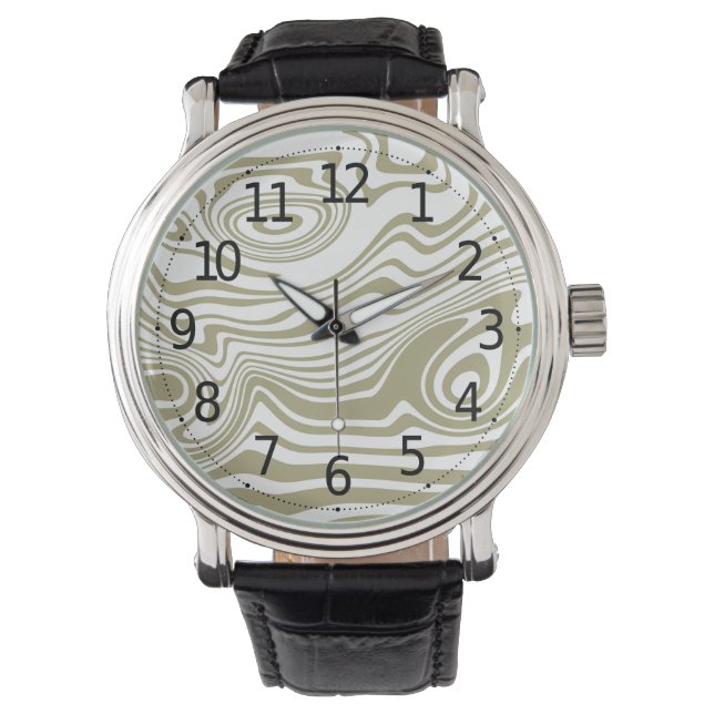 Abstracte Marble Waves artwork | Mannen Watch Horloge (Voorkant)