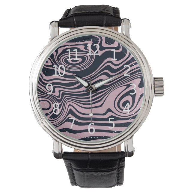 Abstracte Marble Waves artwork | Mannen Watch Horloge (Voorkant)