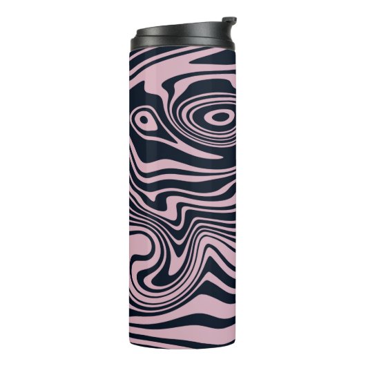 Abstracte Marble Waves artwork | Thermosbeker (Gedraaid links)