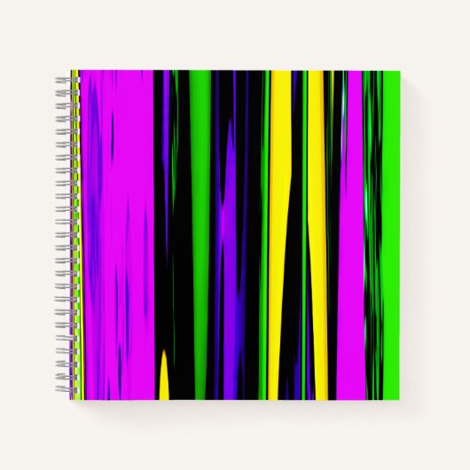 Abstracte Mardi Gras Strepen Notitieboek (Voorkant)