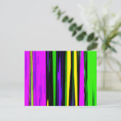 Abstracte mardi Gras Stripes Briefkaart (Staand voorkant)