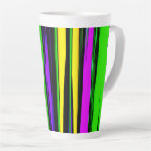 Abstracte mardi Gras Stripes Latte Mok (Rechterhoek)