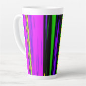 Abstracte mardi Gras Stripes Latte Mok (Linkerhoek)