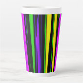 Abstracte mardi Gras Stripes Latte Mok (Voorkant)