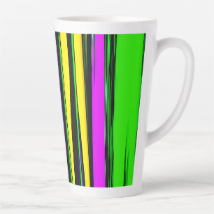 Abstracte mardi Gras Stripes Latte Mok