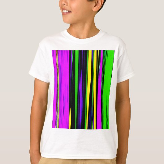 Abstracte mardi Gras Stripes T-shirt (Voorkant)