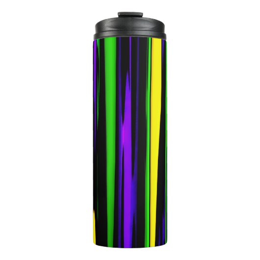 Abstracte mardi Gras Stripes Thermosbeker (Voorkant)