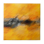 Abstracte marigold, grijs en verbrande citroen tegeltje (Voorkant)