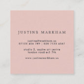 Abstracte marine & Blush gekleurd Floral Square Vierkante Visitekaartje (Achterkant)