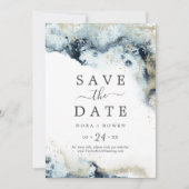 Abstracte marine Celestial Save the Date Kaart (Voorkant)