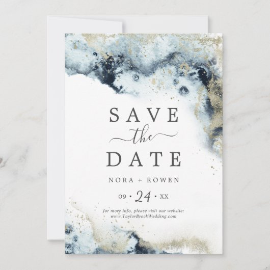 Abstracte marine Celestial Save the Date Kaart (Voorkant)